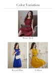画像29: 【XSサイズあり】 【GINZA COUTURE/銀座クチュール】ワンピース/ ワンカラー/ ノースリーブ/ ベルト/ ビジュー/ プリーツ/ フレア/ ひざ丈/ ミディアムドレス/ キャバドレス[OF2] (29)