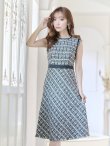 画像2: 【XS-Lサイズあり】 【GINZA COUTURE/銀座クチュール】ツイード/ ノースリーブ/ 膝丈/Aライン/ ワンピース/ ミディアムドレス/ キャバドレス[OF2] (2)
