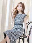 画像4: 【XS-Lサイズあり】 【GINZA COUTURE/銀座クチュール】ツイード/ ノースリーブ/ 膝丈/Aライン/ ワンピース/ ミディアムドレス/ キャバドレス[OF2] (4)