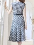 画像9: 【XS-Lサイズあり】 【GINZA COUTURE/銀座クチュール】ツイード/ ノースリーブ/ 膝丈/Aライン/ ワンピース/ ミディアムドレス/ キャバドレス[OF2] (9)