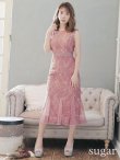 【GINZA COUTURE/銀座クチュール】フラワーレース/ 膝丈/ ミディアム/ マキシ丈/ワンピース/ミニドレス/ キャバドレス/ピンク