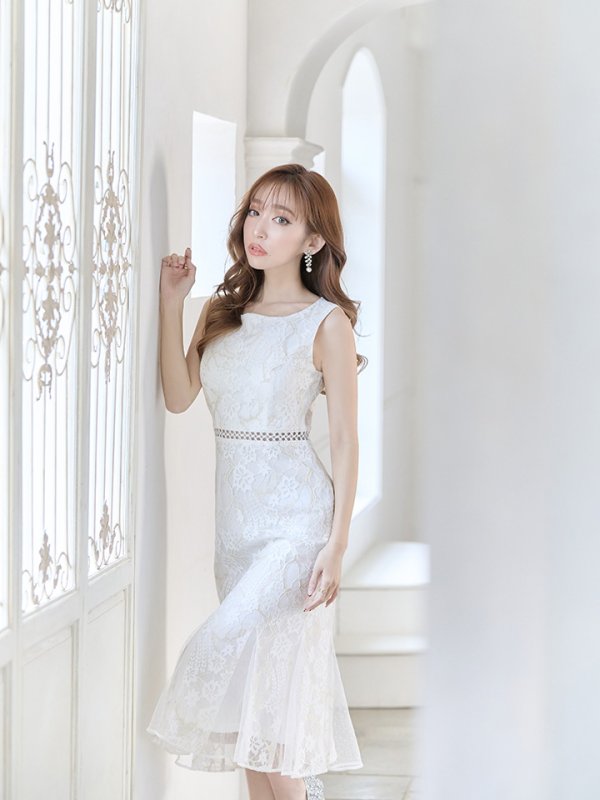 画像18: 【GINZA COUTURE/銀座クチュール】マーメイド /フラワーレース/ 膝丈/ ミディアム/ マキシ丈/ワンピース/ キャバドレス[OF2] (18)