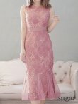 画像7: 【GINZA COUTURE/銀座クチュール】マーメイド /フラワーレース/ 膝丈/ ミディアム/ マキシ丈/ワンピース/ キャバドレス[OF2] (7)