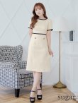 画像16: XS-Lサイズあり 【GINZA COUTURE/銀座クチュール】 半袖/ ラインデザイン/ タイト/ ワンピース/ ひざ丈/ ミディアムドレス/ キャバドレス[OF2] (16)