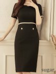 画像8: XS-Lサイズあり 【GINZA COUTURE/銀座クチュール】 半袖/ ラインデザイン/ タイト/ ワンピース/ ひざ丈/ ミディアムドレス/ キャバドレス[OF2] (8)
