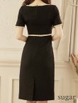 画像9: XS-Lサイズあり 【GINZA COUTURE/銀座クチュール】 半袖/ ラインデザイン/ タイト/ ワンピース/ ひざ丈/ ミディアムドレス/ キャバドレス[OF2] (9)