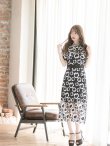 画像6: 【XS〜Lサイズあり】 【GINZA COUTURE/銀座クチュール】フラワー刺繍/ リボンネック/ワンピース/ミモレ丈/ミニドレス/ キャバドレス[OF2] (6)
