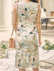 画像9: XS-Lサイズあり 【GINZA COUTURE/銀座クチュール】フラワープリント/ ノースリーブ/ プリーツ/ ミディアム丈/ ワンピース/ ミニドレス/ キャバドレス[OF2] (9)