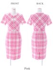 画像15: XS-Lサイズあり 【GINZA COUTURE/銀座クチュール】ツイード/ 半袖/ 袖あり/ フロントジップ/ タイト/ ワンピース/ ミニドレス/ キャバドレス[OF2] (15)