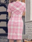 画像9: XS-Lサイズあり 【GINZA COUTURE/銀座クチュール】ツイード/ 半袖/ 袖あり/ フロントジップ/ タイト/ ワンピース/ ミニドレス/ キャバドレス[OF2] (9)