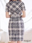 画像9: XS-Lサイズあり 【GINZA COUTURE/銀座クチュール】ツイード/ 半袖/ 袖あり/ フロントジップ/ タイト/ ワンピース/ ミニドレス/ キャバドレス[OF2] (9)