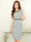 画像2: XS-Lサイズあり 【GINZA COUTURE/銀座クチュール】ツイード/ ノースリーブ/ タイト/ ワンピース/ ミニドレス/ キャバドレス[OF2] (2)