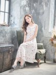 画像4: XS-Lサイズあり 【GINZA COUTURE/銀座クチュール】フラワープリント/ ノースリーブ/ ミディアム丈/ ワンピース/ ミニドレス/ キャバドレス[OF2] (4)