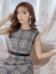画像3: XS-Lサイズあり 【GINZA COUTURE/銀座クチュール】ワンピース/ ツイード/ ノースリーブ/ ミディアム丈/ キャバドレス[OF2] (3)