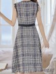 画像9: XS-Lサイズあり 【GINZA COUTURE/銀座クチュール】ワンピース/ ツイード/ ノースリーブ/ ミディアム丈/ キャバドレス[OF2] (9)