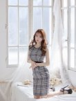 画像3: XS-Lサイズあり 【GINZA COUTURE/銀座クチュール】 ツイード/ ノースリーブ/ タイト/ ワンピース/ ミニドレス/ キャバドレス[OF2] (3)