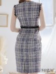 画像9: XS-Lサイズあり 【GINZA COUTURE/銀座クチュール】 ツイード/ ノースリーブ/ タイト/ ワンピース/ ミニドレス/ キャバドレス[OF2] (9)
