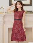 画像2: 【GINZA COUTURE/銀座クチュール】 ツイード/ ノースリーブ/ Aライン/ ワンピース/ ひざ丈/ ミディアムドレス/ キャバドレス[OF2] (2)