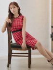 画像2: 【GINZA COUTURE/銀座クチュール】 ツイード/ ノースリーブ/ タイト/ ワンピース/ ひざ丈/ ミディアムドレス/ キャバドレス[OF2] (2)