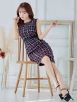 画像14: 【GINZA COUTURE/銀座クチュール】 ツイード/ ノースリーブ/ タイト/ ワンピース/ ひざ丈/ ミディアムドレス/ キャバドレス[OF2] (14)