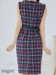 画像18: 【GINZA COUTURE/銀座クチュール】 ツイード/ ノースリーブ/ タイト/ ワンピース/ ひざ丈/ ミディアムドレス/ キャバドレス[OF2] (18)