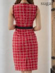 画像8: 【GINZA COUTURE/銀座クチュール】 ツイード/ ノースリーブ/ タイト/ ワンピース/ ひざ丈/ ミディアムドレス/ キャバドレス[OF2] (8)