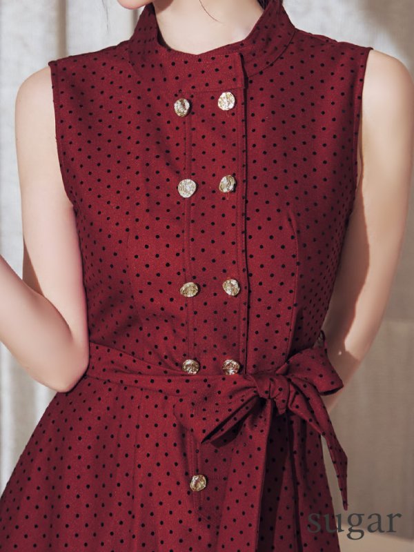 ワインレッド モデル:ゆめ 身長:160cm 着用サイズ:7号(Sサイズ)