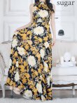 画像18: XS-Lサイズあり 【GINZA COUTURE/銀座クチュール】フラワープリント/ ハイネック/ ノースリーブ/ Aライン/ フレア/ ロングドレス/ キャバドレスlong[OF2] (18)