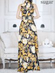 画像19: XS-Lサイズあり 【GINZA COUTURE/銀座クチュール】フラワープリント/ ハイネック/ ノースリーブ/ Aライン/ フレア/ ロングドレス/ キャバドレスlong[OF2] (19)