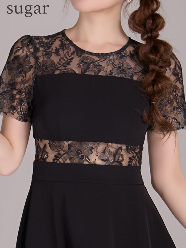 ブラック モデル：ゆめ　身長：160cm　着用サイズ：7号(Sサイズ)