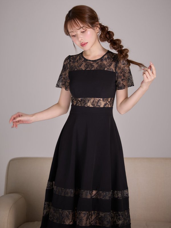 ブラック モデル：ゆめ　身長：160cm　着用サイズ：7号(Sサイズ)