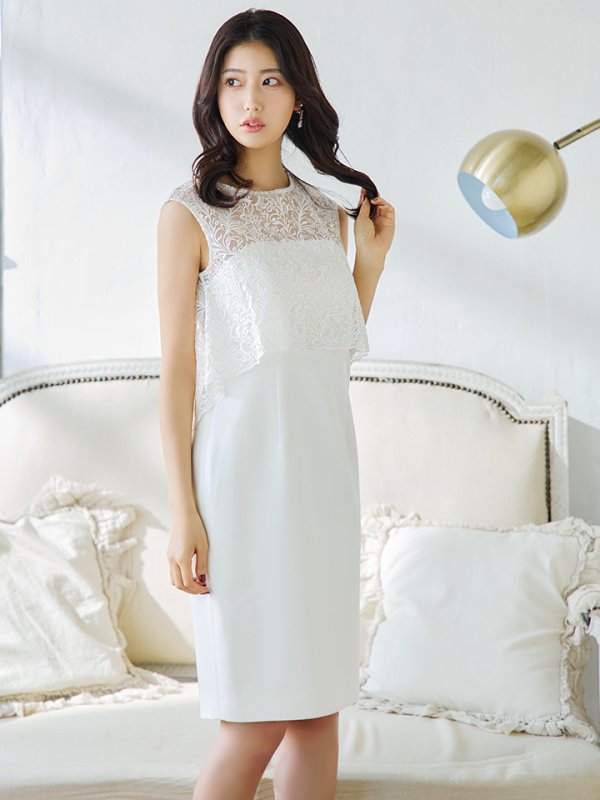 ホワイト モデル:阿部なつき 身長:160cm:7号(Sサイズ)