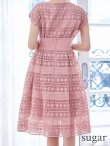 画像23: XSサイズあり【ERUKEI エルケイ】フレンチスリーブ/ ケミカルレース/ ボートネック/ Aライン/ フレア/ ワンピース/ ミディアムドレス/ キャバドレス[OF2] (23)