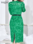 画像9: XS-Lサイズあり【ERUKEI エルケイ】レース/ 花柄/ 袖あり/七分袖/ タイト/ ワンピース/ ミニドレス/ キャバドレス[OF2] (9)
