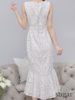 画像9: XS-Lサイズあり【ERUKEI エルケイ】マーメイド/ ノースリーブ/ フラワーレース/ ワンピース/ 裾フリル/ ミディアムドレス/ キャバドレス[OF2] (9)