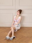 ホワイトxプリント　モデル：ゆめ　身長：160cm　着用サイズ：7号(Sサイズ