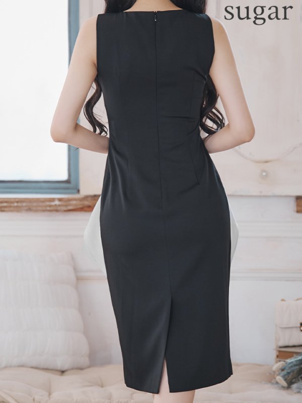 ブラックxグレー モデル：まおちゃる　身長：158cm　着用サイズ：7号(Sサイズ)