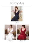 画像23: XS-Lサイズあり【ERUKEI エルケイ】ショルダーリボン/ ノースリーブ/ Vネック/ ハイウエスト/ Aライン/ ワンピース/ ミディアムドレス/ キャバドレス[OF2] (23)
