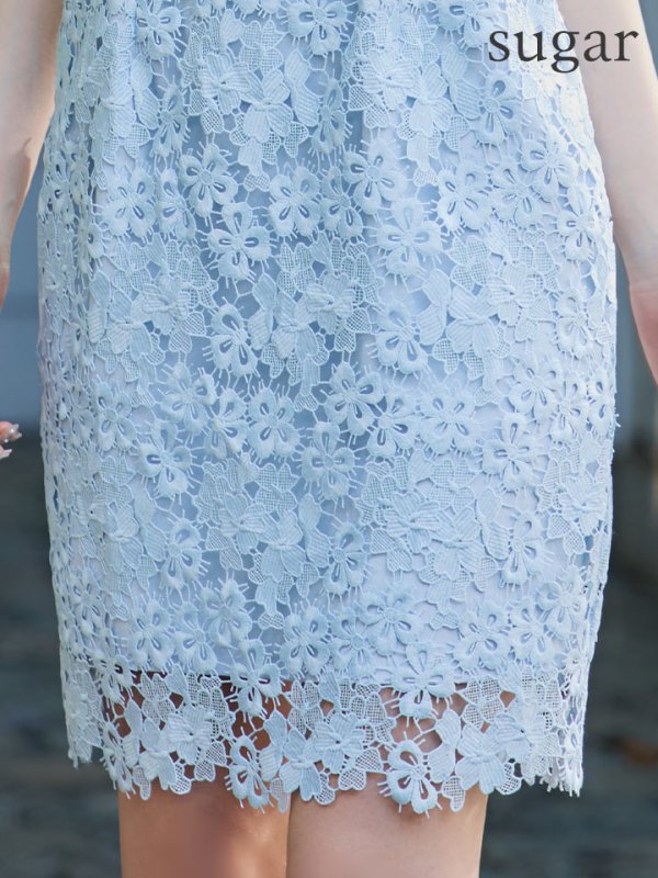 画像38: XS-Lサイズあり【ERUKEI エルケイ】 シンプル/ ワンカラー/ フラワーレース/ ノースリーブ/ タイト/ ワンピース/ ミニドレス/ キャバドレス[OF2] (38)