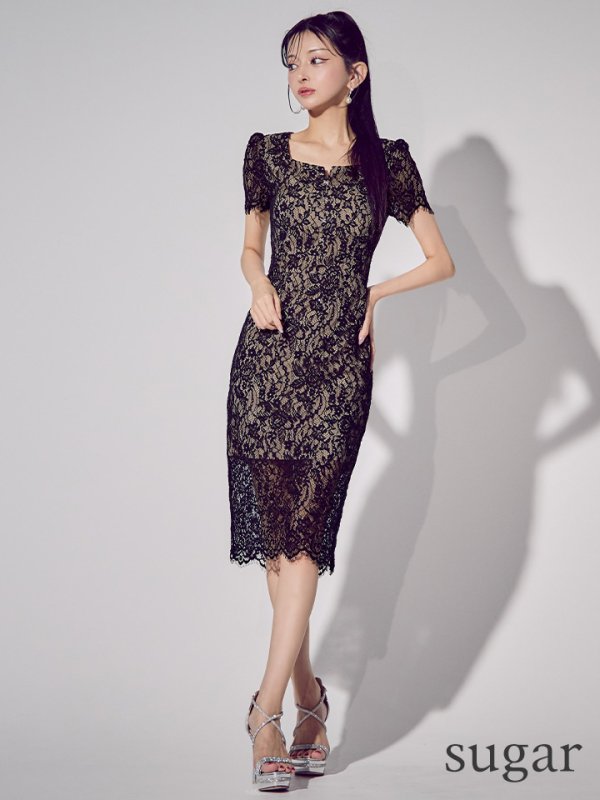 ブラック　モデル：まおちゃる　身長：158cm　着用サイズ：7号(Sサイズ)