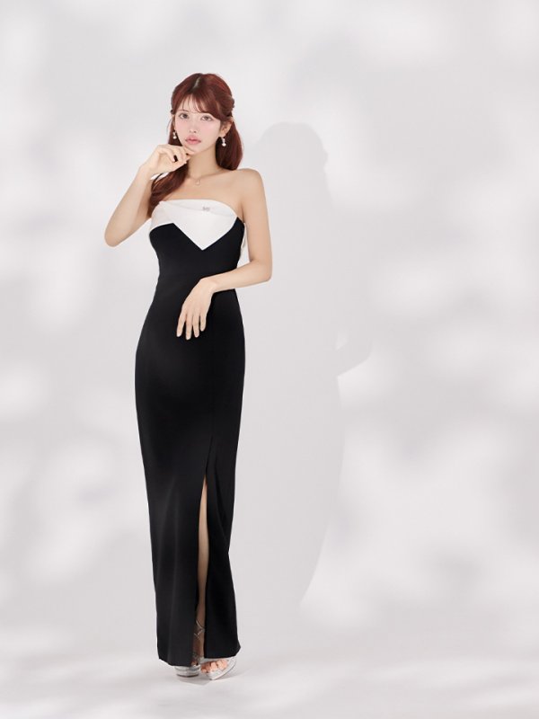 ブラック×ホワイト　モデル：まりん　身長：164cm　着用サイズ：Sサイズ