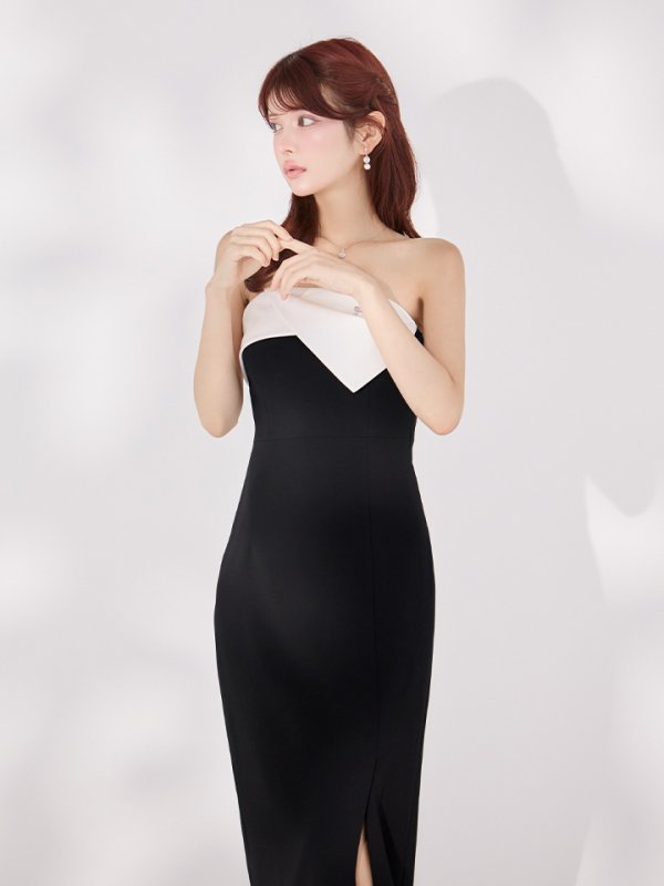 ブラック×ホワイト　モデル：まりん　身長：164cm　着用サイズ：Sサイズ