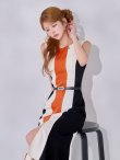 オレンジxホワイト　モデル：まりん　身長：164cm　着用サイズ：Sサイズ
