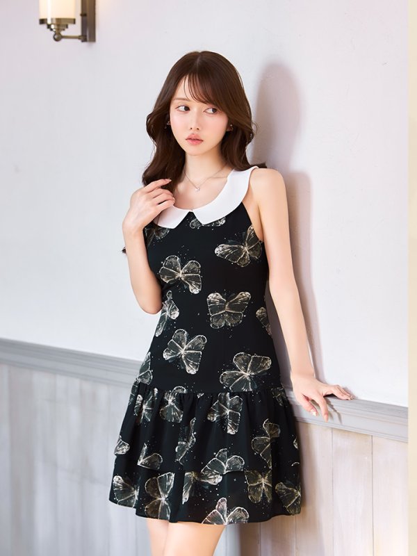 ブラックxホワイト モデル：ゆめ　身長：160cm　着用サイズ：7号(Sサイズ)