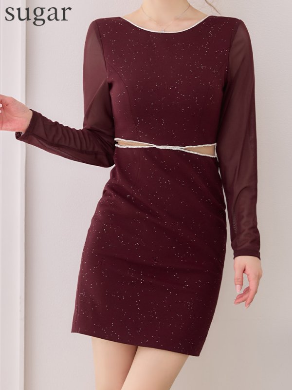 ワインレッド　モデル：ゆめ　身長：160cm　着用サイズ：Sサイズ