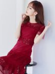 画像15: 【ERUKEI エルケイ】フラワーレース/ シアー/ 半袖/ 袖あり/ 膝丈/ フレア/ ミディアム/ マキシ丈/ワンピース/ キャバドレス[OF2] (15)