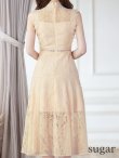 画像25: XS-Lサイズあり【ERUKEI エルケイ】フラワーレース/ Aライン/ ミモレ丈/ ノースリーブ/ ワンピース/ ミディアムドレス/ キャバドレス[OF2] (25)