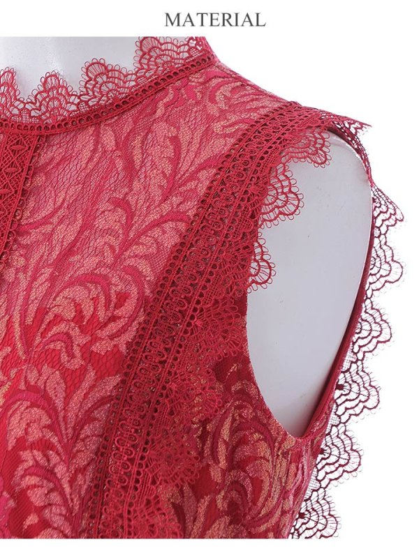 画像31: XS-Lサイズあり【ERUKEI エルケイ】フラワーレース/ Aライン/ ミモレ丈/ ノースリーブ/ ワンピース/ ミディアムドレス/ キャバドレス[OF2] (31)