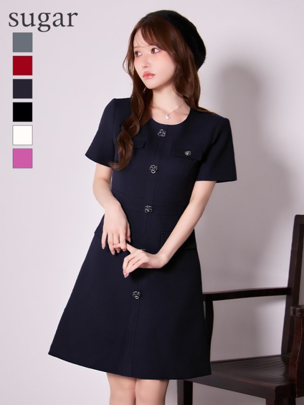 ネイビー モデル：ゆめ　身長：160cm　着用サイズ：7号(Sサイズ)