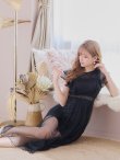 画像5: 【ERUKEI エルケイ】ドットレース/ 袖あり/フリル/ シアー/ フレア/ ミモレ丈/ ワンピース/ 足透け/ キャバドレス[OF2] (5)